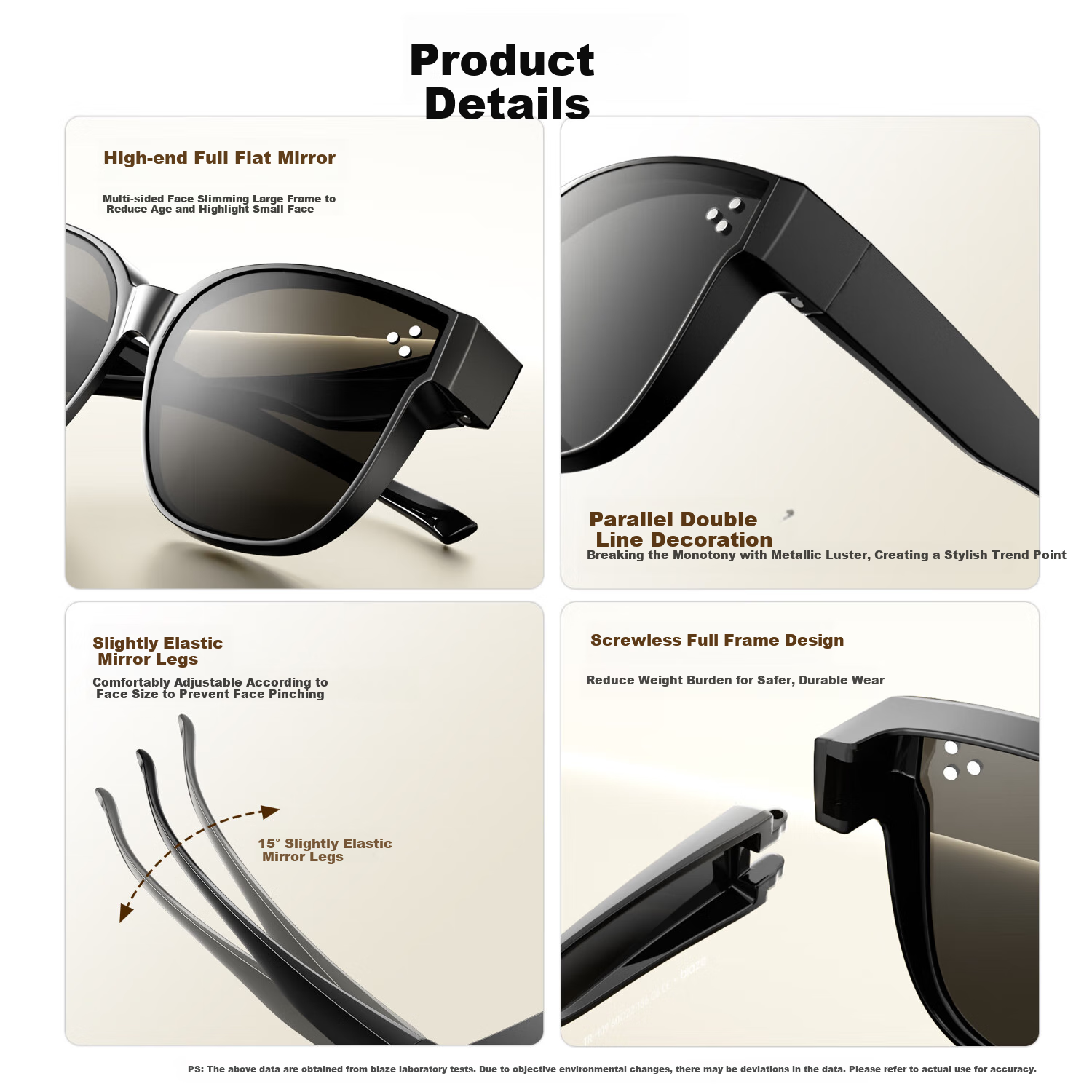 BIAZE Polarized Prescription Sunglasses Clip-On Night Vision Driving Glasses for Men and Women