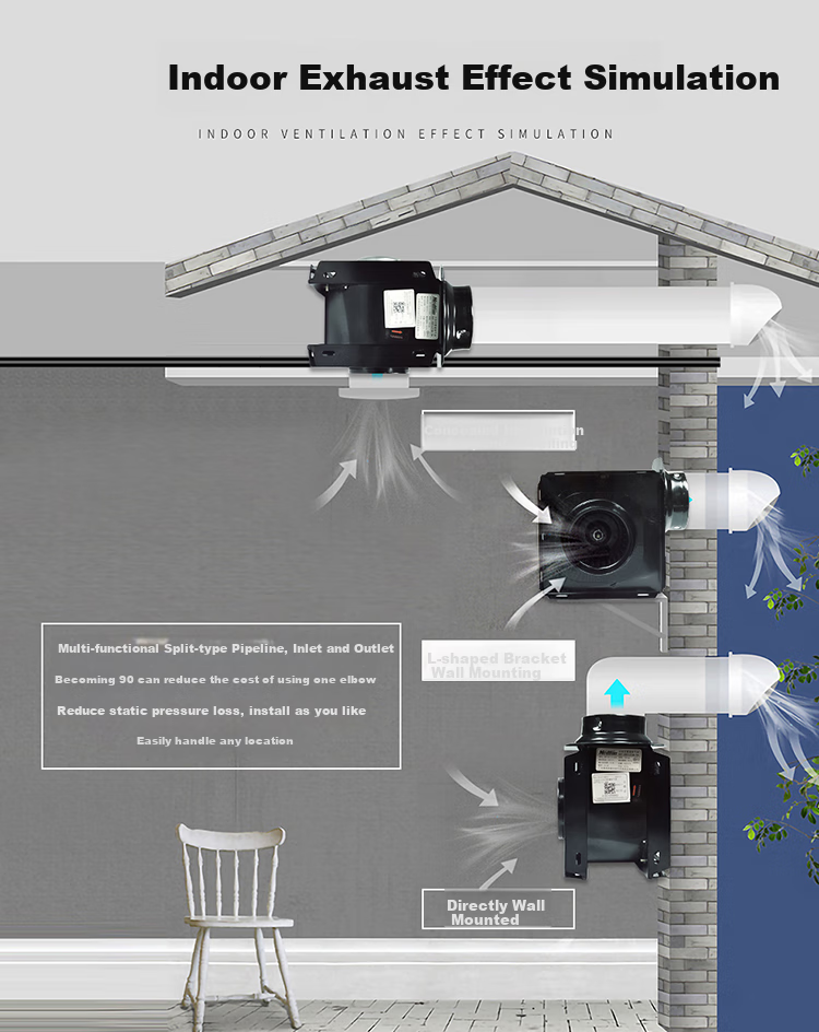 Nedfon DPT10-11 Split Duct Fan, Hotel Bathroom Exhaust Fan, Ventilation Fa 6