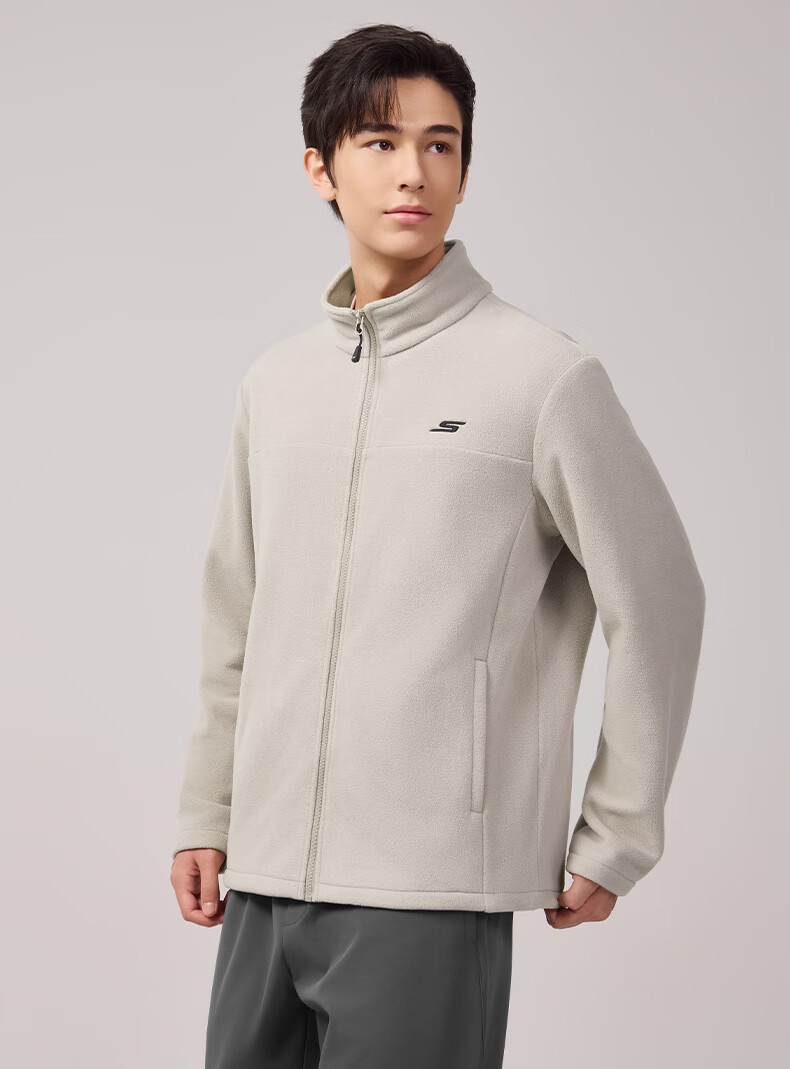 Skechers Men's Fleece Jacket 2025 Autumn Winter New Thickened Warm Casual Sports Coat Trendy Versatile Top 4