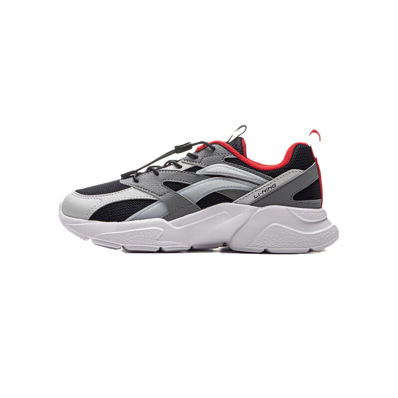 LI-NING Kids Casual Shoes Unisex Teen New Comfortable Shock Absorption Low-top Sports Sneakers