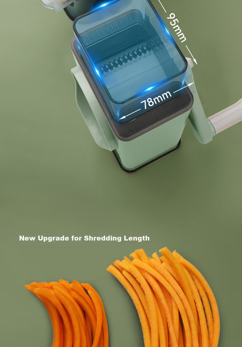 BJ Vegetable Slicer, Household Shredder, Kitchen Hand-Cranked Storm Roller Slicer, Potato Shredder, Grater, Five Blades 5