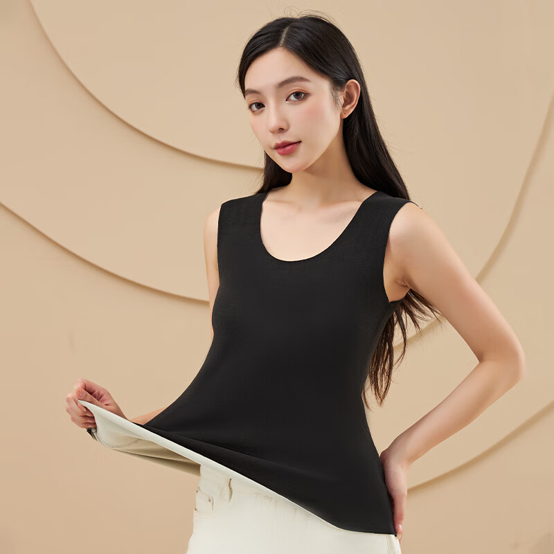 LangSha Women's Thermal Vest 10A Antibacterial Seamless Autumn Winter Warm Cotton Base Layer Shirt
