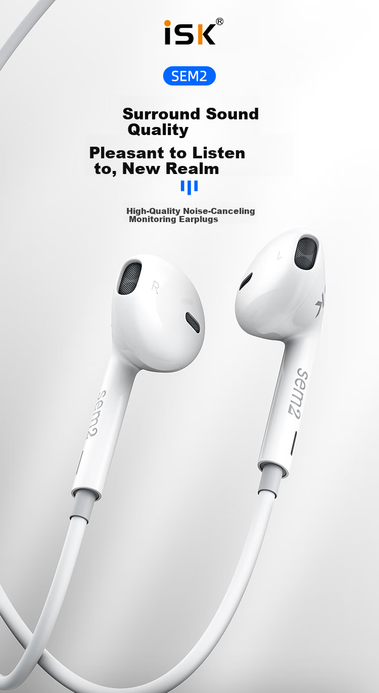 ISK SEM6S In-Ear Professional Monitoring Headphones, High-Fidelity HIFI Live Streaming Recording Studio Karaoke/gaming/music Listening Earbuds, Real-Time Lossless Wired Headphones 1