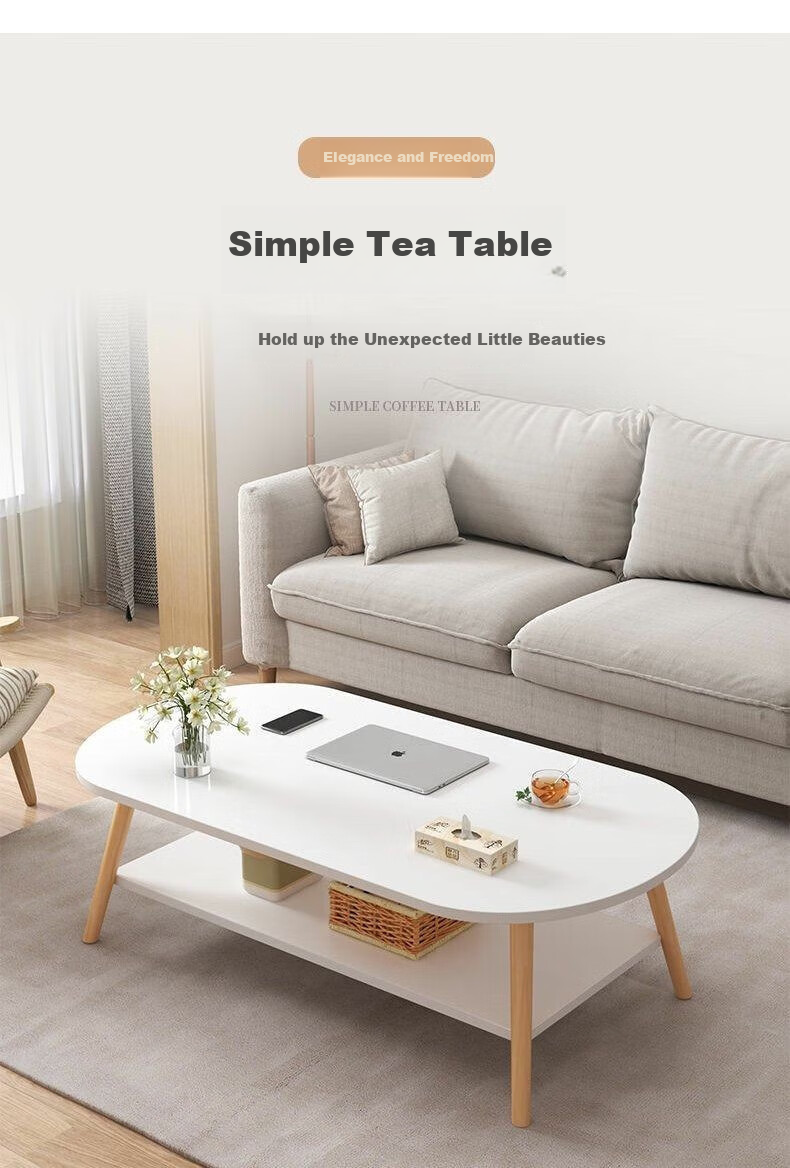 FENJIEXIAN Coffee Table, Living Room Small Tea Table for Small Apartments, Simple Tea Table, Double-Layer Tea Stand, Balcony Small Table 1
