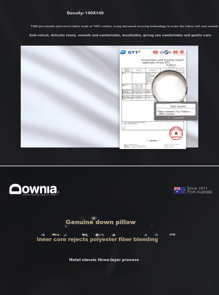 Downia Australian Pillow, Five-Star Hotel Upgraded Version, 95% White Goose Down Pillow Core, 48*74CM 8