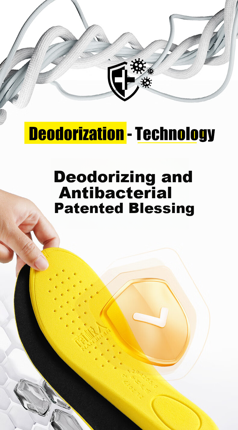 Nanjiren 3 Pairs of Odor-Resistant Insoles, Military Training Insoles, Soft And Elastic, Comfortable for Long-Standing, Sports Deodorizing, Antibacterial, Shock-Absorbing, for Running, Suitable for Men And Women, Size 43 4