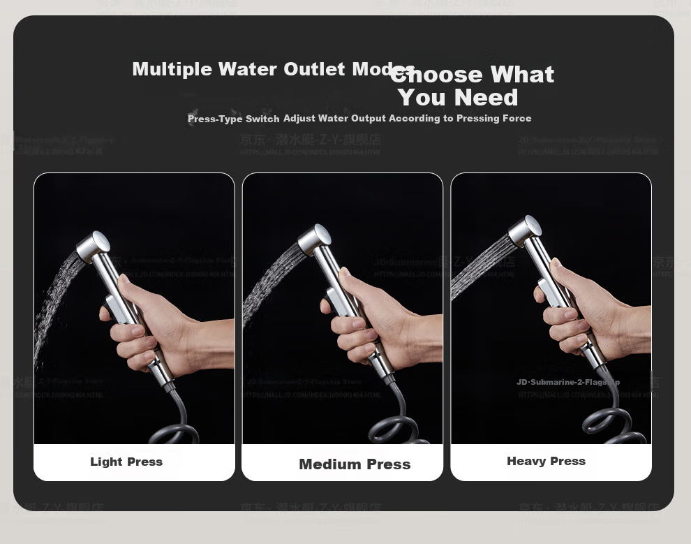 Submarine FT403B Toilet Spray Gun, Bidet Valve Set with Dual Handles And Dual Controls, Separate Water Outlet, Brass Baked Paint Spray Gun, Black 6