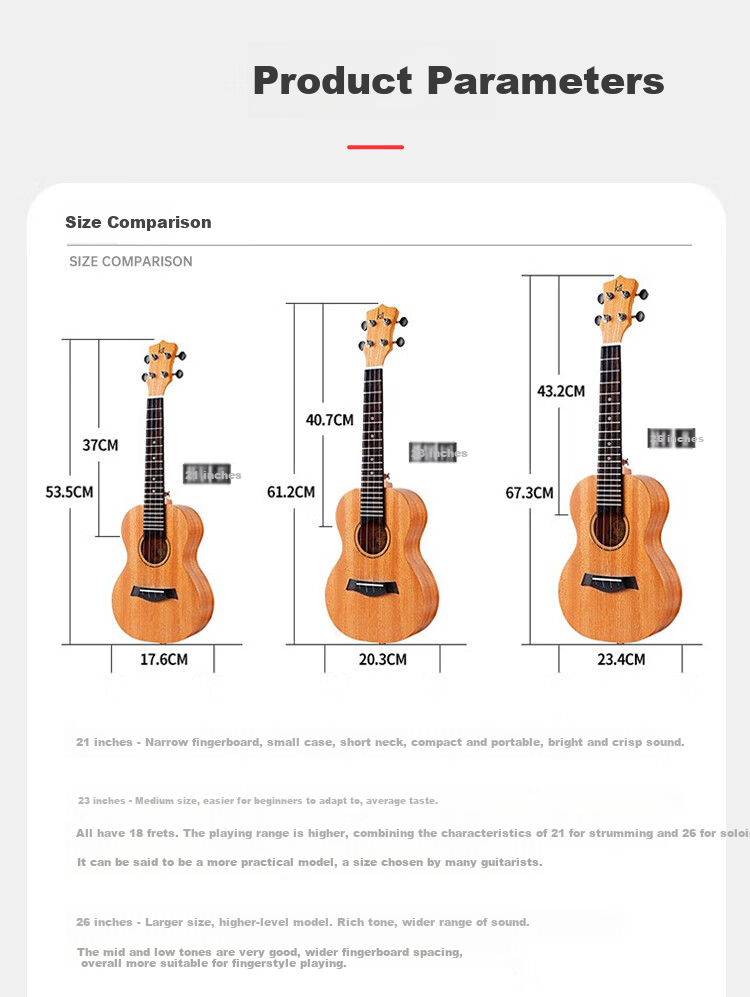 Kaka KUC-25D Ukulele Single Board, Mahogany, 23-Inch Electric Box Style 21