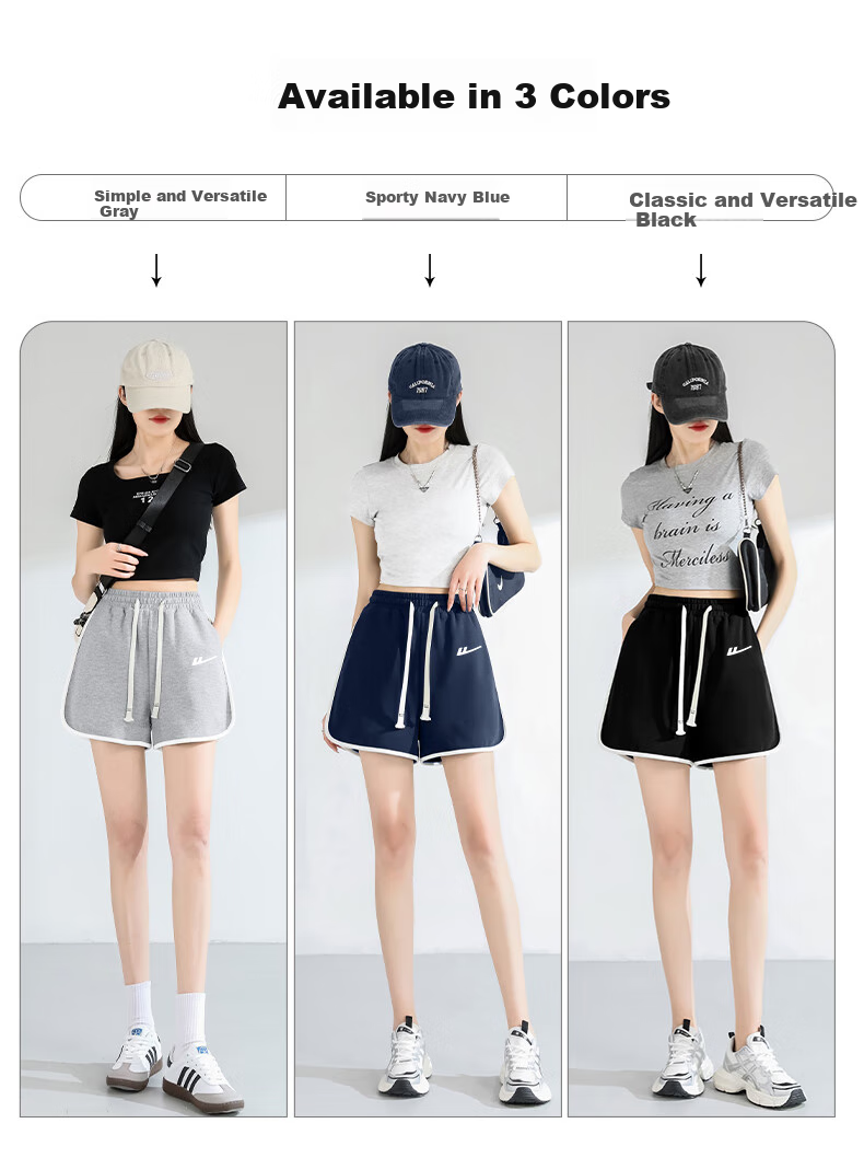 Warrior Color-Block Casual Shorts for Women, Summer 2026 Fashion, Skin-Friendly Comfortable Versatile Loose Athletic Style Drawstring Three-Quarter Pants 5