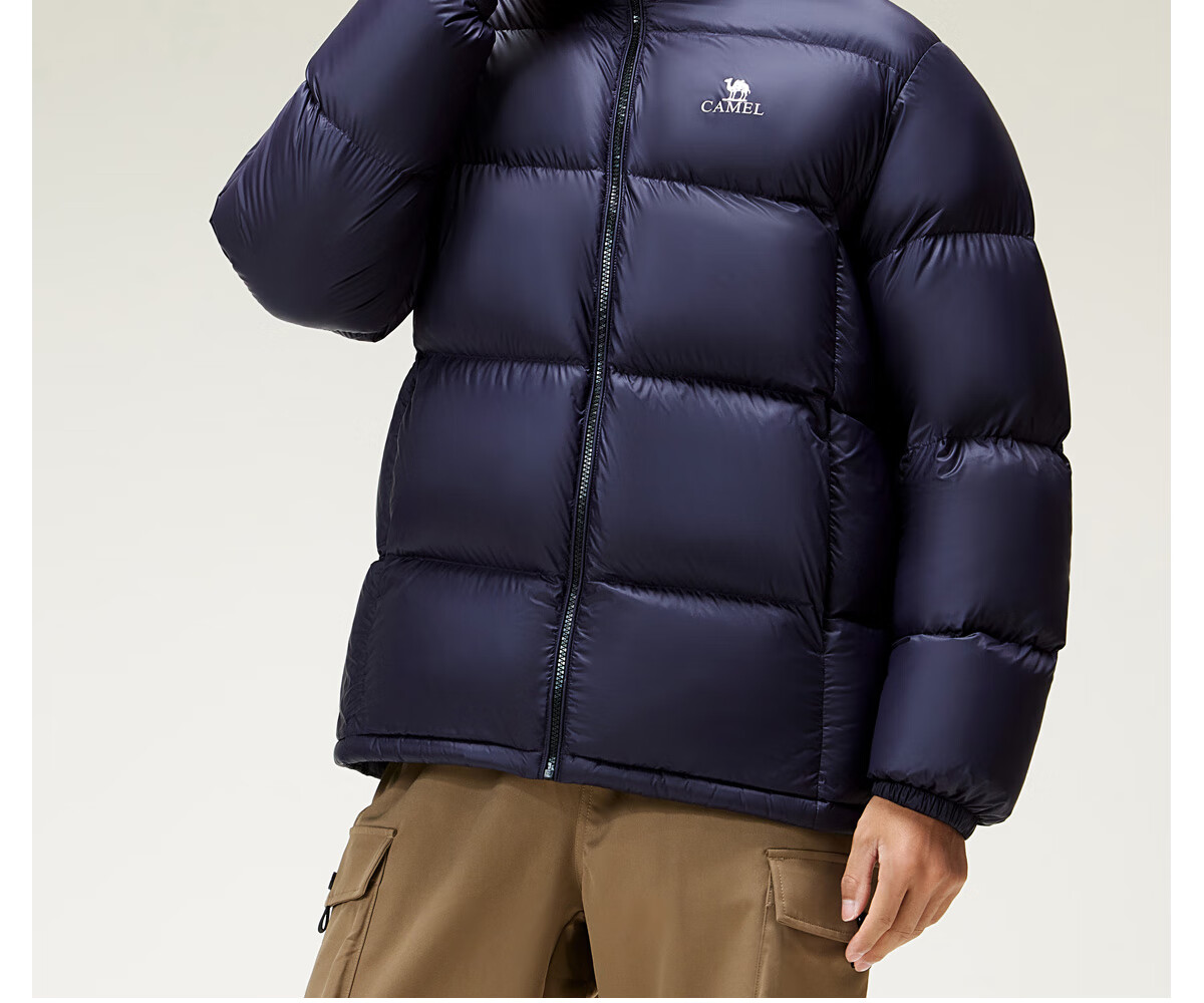Camel Men's Down Jacket Thickened Winter Hooded Anti-Static Warm Couple Puffer Coat M33CR07131B 5