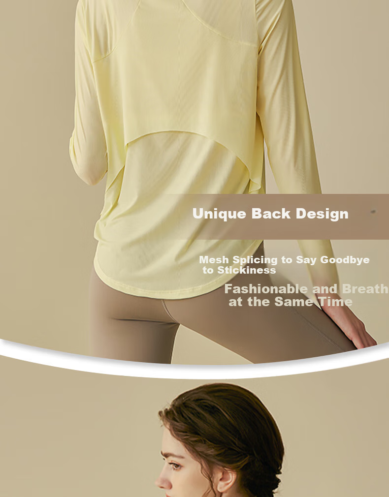 XUEXIMAN Yoga Wear for Women, Loose-Fitting Breathable Sports Top, Running Quick-Dry Training Long-Sleeve T-Shirt, Fitness Clothing Top, Autumn And Winter 5