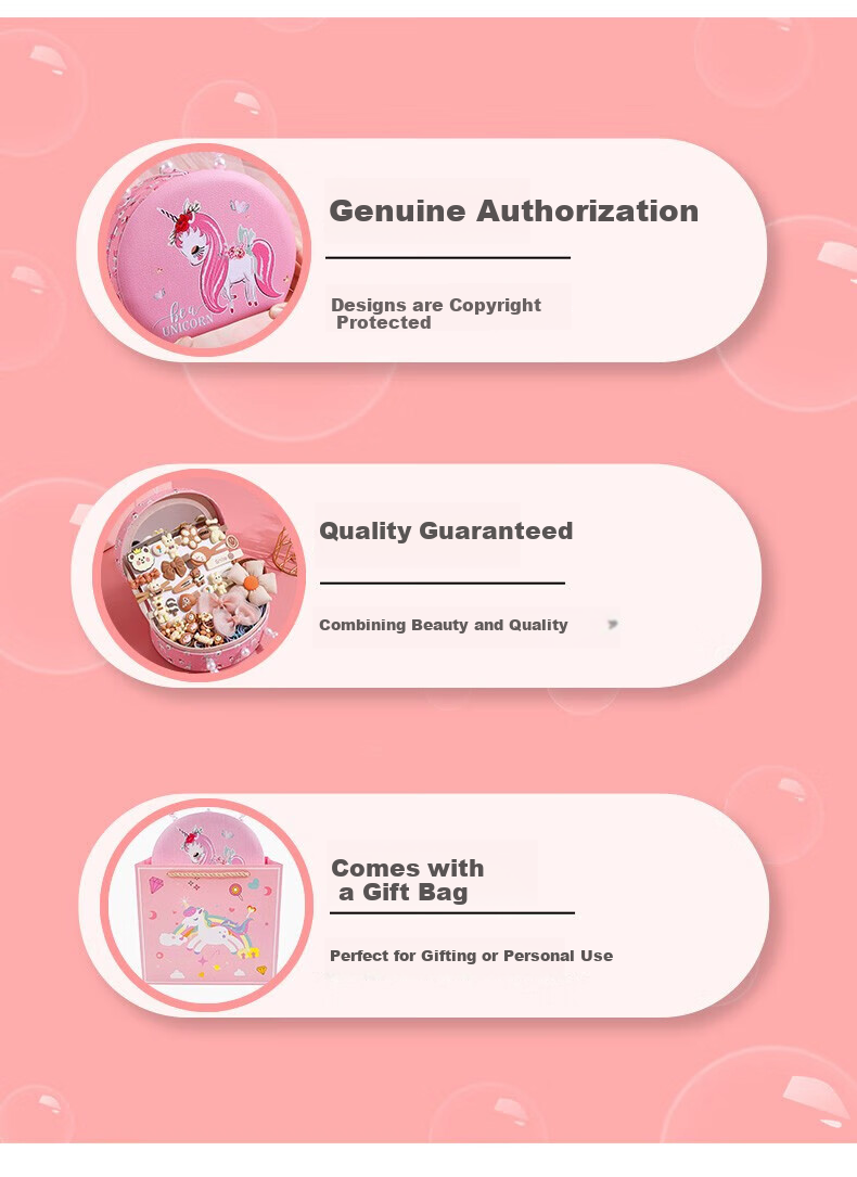 Guanchao Princess Hair Accessories Gift Box, Children's Toy, Birthday Gift for Girls Aged 6-10, Educational Toy, Hair Clips And Jewelry Set 2