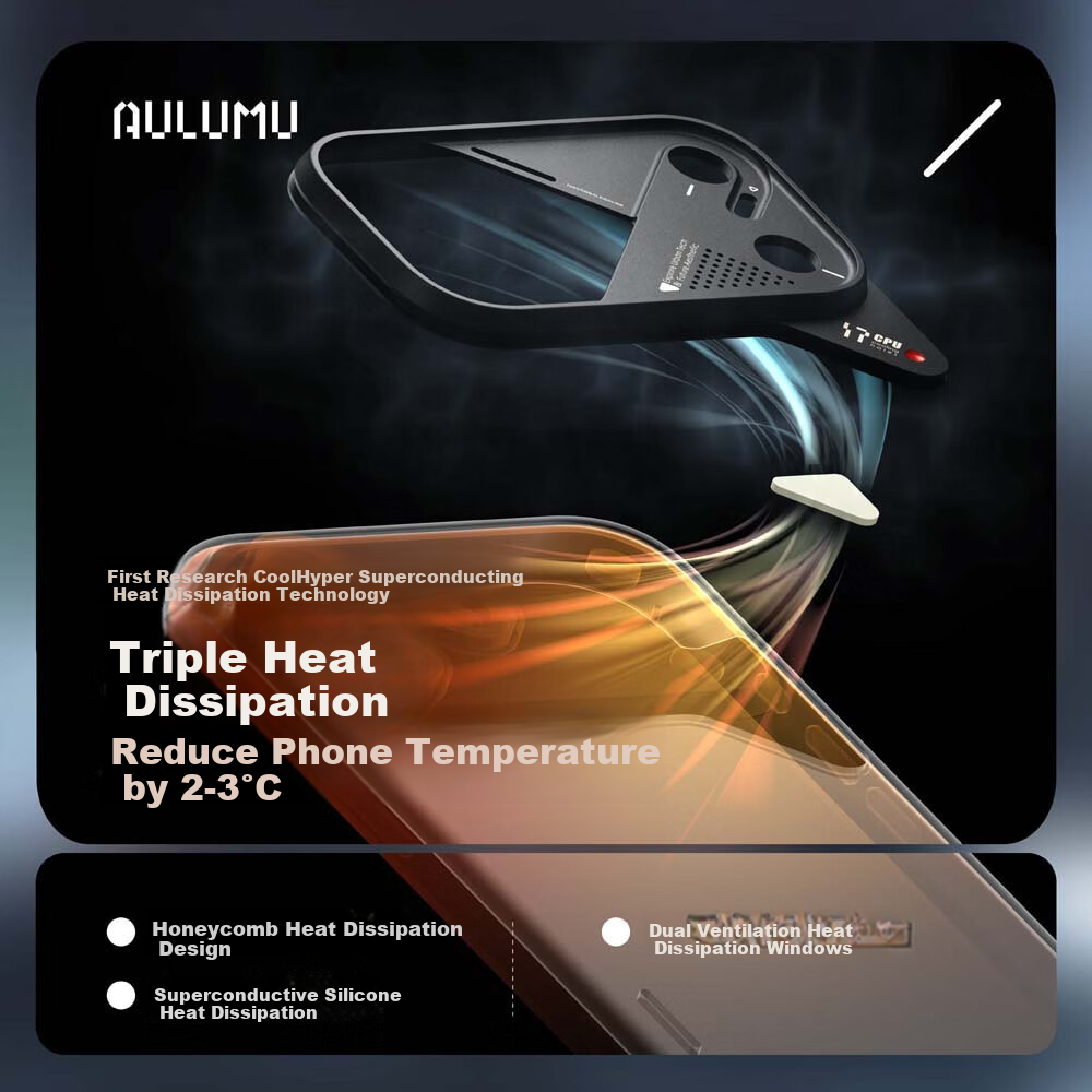 Чехол AULUMU для Apple iPhone 17 Pro Max, из арамидного волокна, ультратонкий, с защитой от царапин, черный