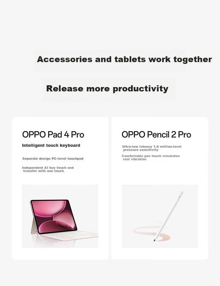 OPPO Pad 4 Pro [Subsidies], 13.2-Inch Tablet, Qualcomm Snapdragon 8 Ultimate Edition Chip, 12GB+256GB, Dawn Light 22