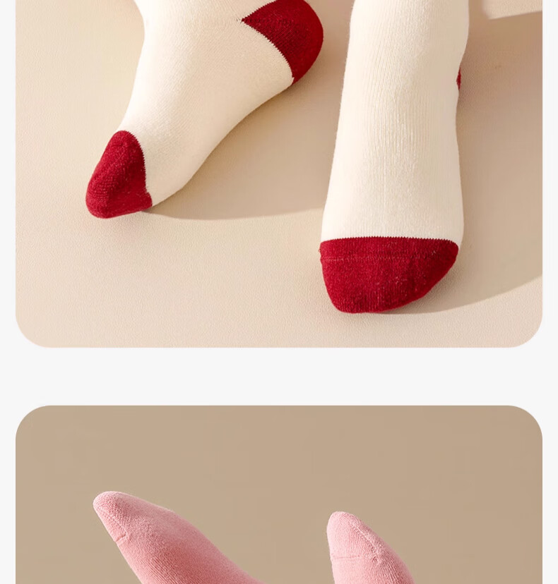 YUZHAOLIN 5 Pairs Girls' Autumn Winter Thickened Fleece Lined Mid-Calf Warm Socks for Children 16