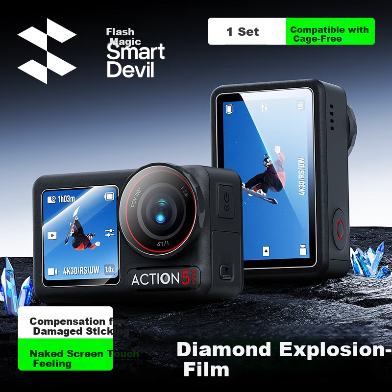 Защитная пленка SmartDevil для экрана DJI Action 5 Pro, закаленное стекло, противоударная, антибликовая, 1 комплект
