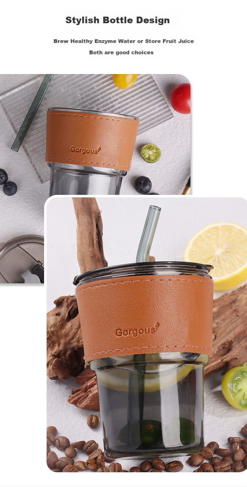 BJ Water Bottle, Glass Cup, Tea Cup, Drinking Cup, Straw Cup with Lid, Coffee And Milk Tea Cup, Hexi Color Bamboo Joint Cup 3