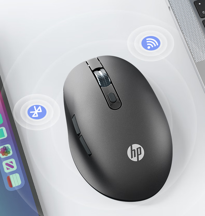 HP Designer1 Super Capacitor Mouse Ergonomic Small to Medium Hand Wireless Bluetooth Dual Mode Office Mouse Matte White 3