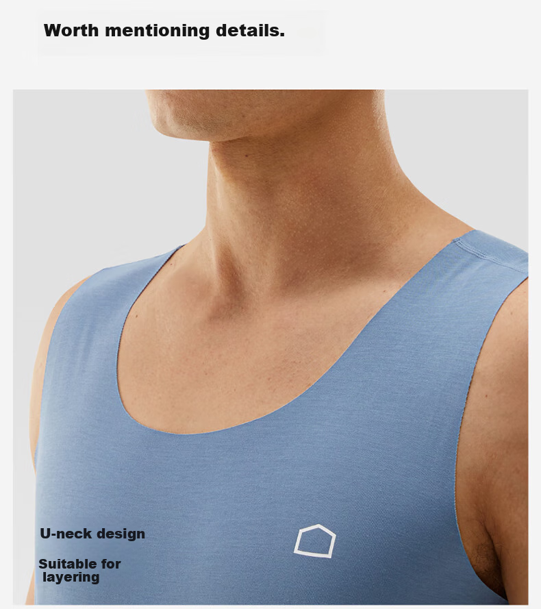 Bananain Sisi 508S Men's Modal Form-Fitting Tank Top, Silk-Like Cool Sensation Sleeveless Undershirt, Summer Sleepwear Loungewear 18