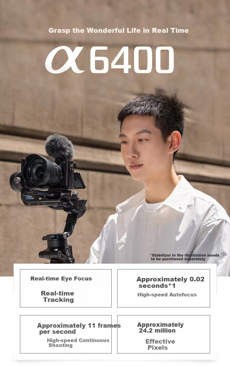 SONY Alpha 6400 APS-C Sensor 4K Video Vlog Mirrorless Camera A6400 Black Body Only (Without Lens) 1