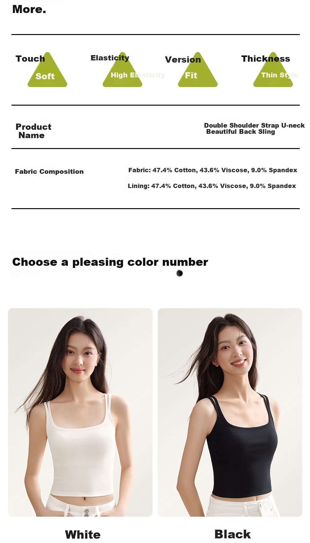 SecretWorld Women's Camisole Bra, Elegant Outer Wear, High-Quality Backless One-Piece Bra, Luxurious with Built-In Padding, Base Layer Vest 23