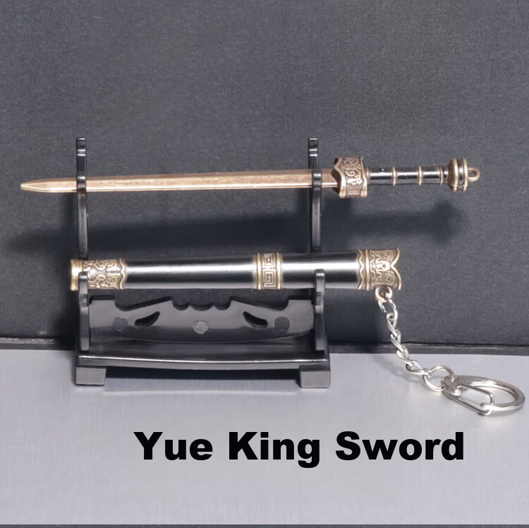 Huashimeng Ancient Chinese Famous Sword Miniature Sword Yuewang Goujian Sword, Qin Wang Sword, Tang Horizontal Knife Qingguan Sword Model Unsharpened 7