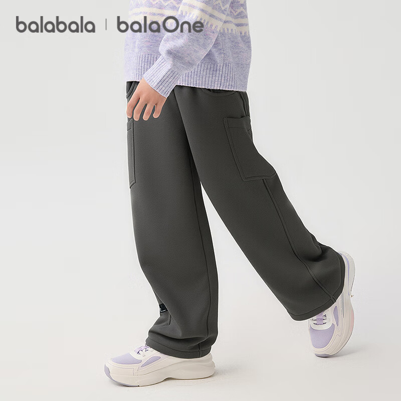 Balabala BalaOne Kids Long Pants Boys Girls 2025 Winter Fleece Casual Curved Pants Warm 208425108213