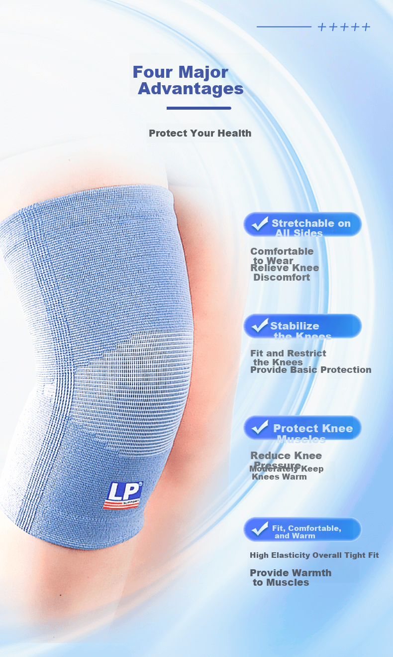 LP 961 Knitted Knee Pads, Breathable, Comfortable, Soft, Outdoor Sports Running Knee Joint Protection, Cold-Proof, Heat-Retaining Gear, Two-Piece Set, Size S 3