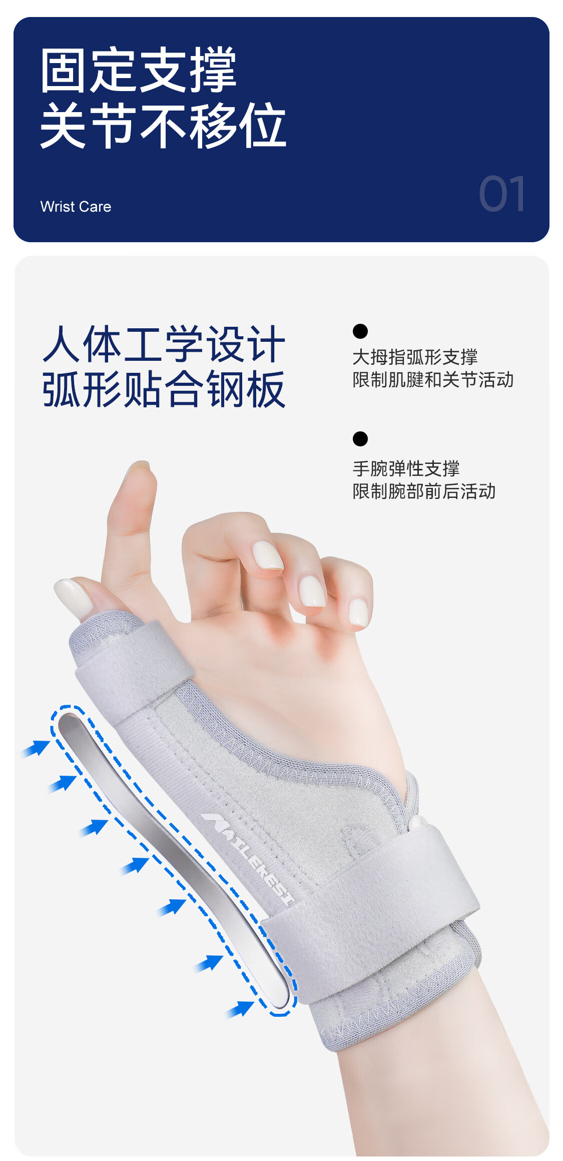 NAILEKESI N Tendonitis Wrist Brace Sprain Wrist Strain Finger Fracture Wrist Joint Support Medical TFCC Brace 3