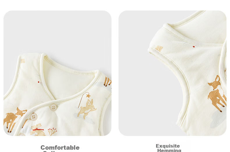 TONGTAI Baby Vest Autumn And Winter Pure Cotton Padded Infant Clothing Children's Sleeveless Jacket Vest Top Yellow 100cm 8