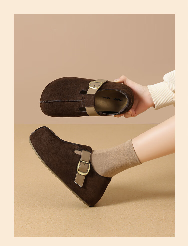 ZHR Height-Increasing Birkenstock Sandals for Women, Kappa Versatile Women's Shoes, Spring And Autumn Lightweight Casual Flats for Women, JT191 Khaki Size 36 20