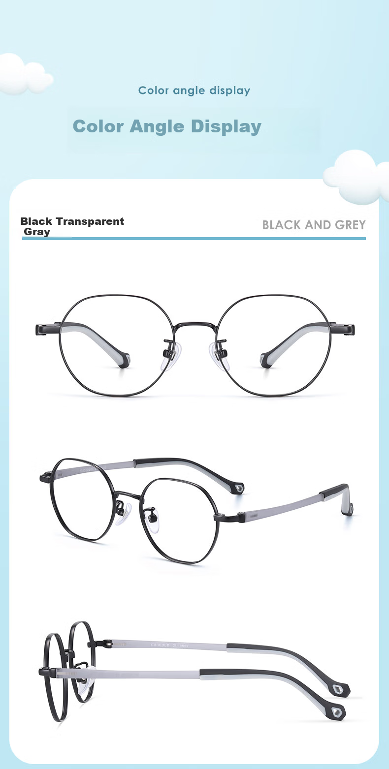 Pulais Youth Children Anti-Blue Light Glasses, Myopia Glasses Frame, Protective Goggles, Eyeglasses, Rose Gold 24059A 8