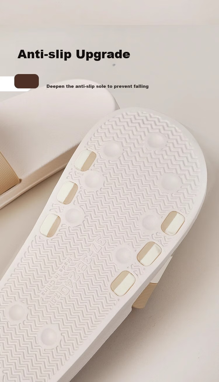 GUOLUOFEI Non-Slip Indoor Slippers for Men, Summer Thick-Soled Odor-Free Bathroom Outdoor Wear, Gray, Size 43-44 7