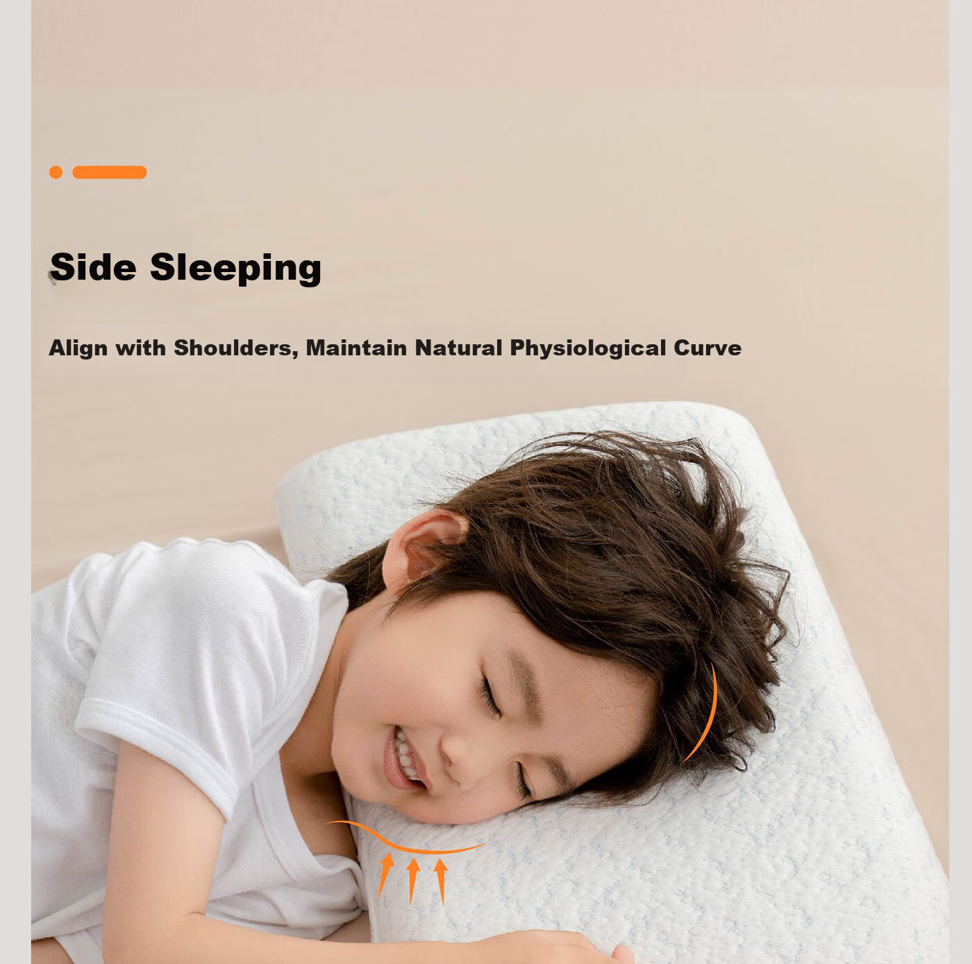 Fessura Pillow for Children's Nap, Memory Foam Pillow, Skin-Friendly And Breathable with Pillowcase, Suitable for Student Dormitory And Home Use, Antibacterial And Anti-Mite 10