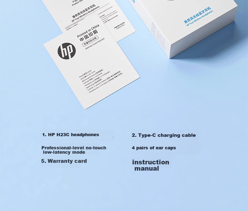 HP H23C In-Ear Bluetooth Headphones, ANC Active Noise Cancellation, Bluetooth 5.4, Long Battery Life, Gaming And Music Headphones, Compatible with Huawei, Apple, Xiaomi, Vivo, Graphite Gray 33