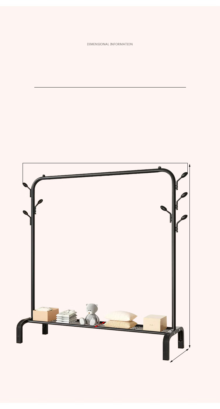 Huakaizhixing Clothes Drying Rack, Floor-Standing Drying Pole, Indoor Clothes Hanger, Balcony And Bedroom Drying Rack, Clothes Stand, YJ98 White, 1.5 Meters 16