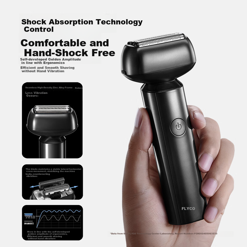 FLYCO [Recommended by Wang Yibo], Men's Electric Reciprocating Shaver, Portable Birthday Gift for Men, Good Friend Gift for Father, F005 Starry Gray