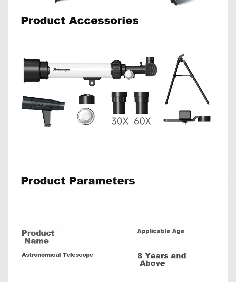 Huge Astronomical Telescope, Stargazing And Moon Viewing, High Magnification, High Definition, Professional, Elementary School Students' Introduction, Children's Toy, Children's Day Gift 16
