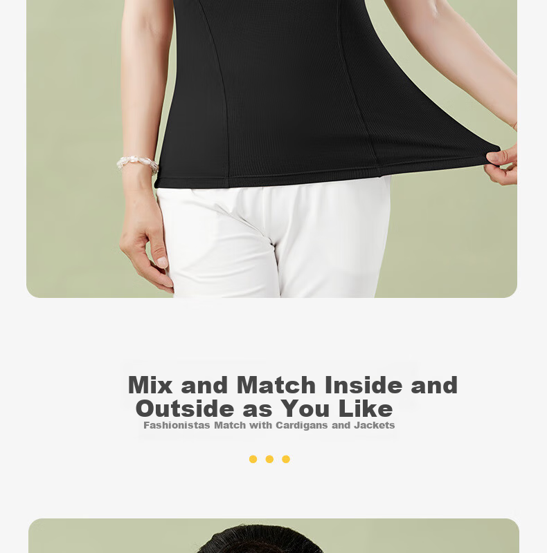 Modaier Plus Size Ribbed Camisole Tank Top for Women with Built-In Bra Pads, Middle-Aged And Elderly Mom's Versatile Underwear Top 15