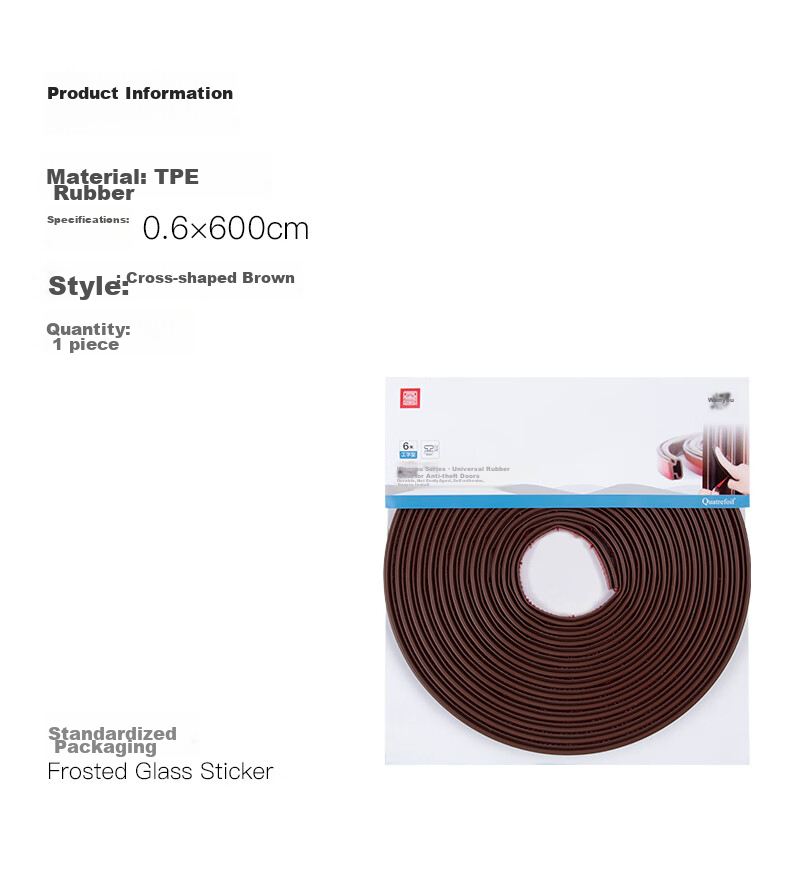 Quatrefoil Door And Window Weatherstrip, Windproof And Insect-Proof Wind Barrier Strip, 6 Meters, H-Shaped, 10×6mm 3