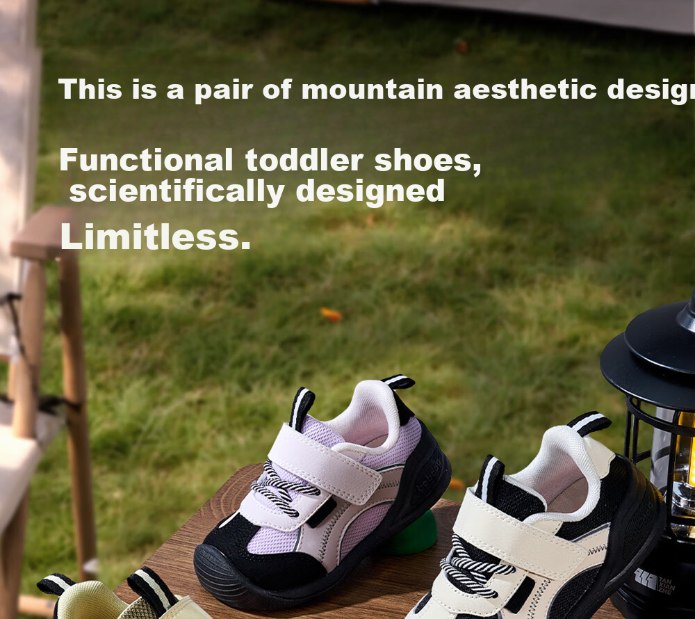 BOBDOG Children's Shoes, Baby Walking Shoes, Autumn New Style Non-Slip Children's Shoes, Functional Shoes for Girls, Purple/black, Size 21 1