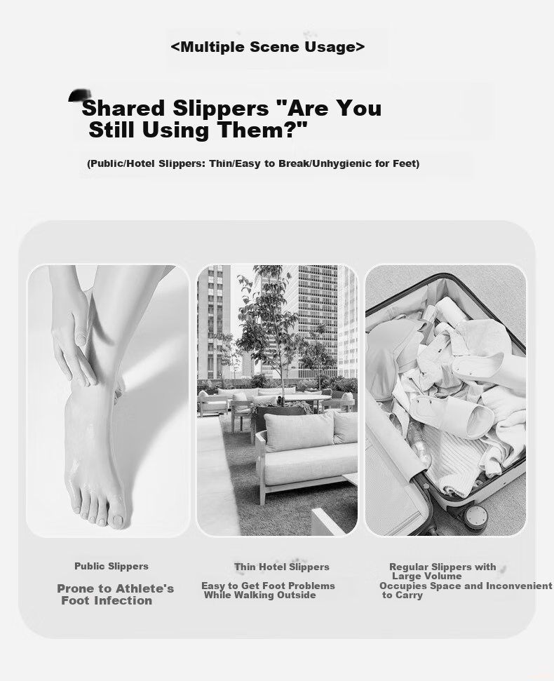 40,000 KM Foldable Travel Slippers Women Portable Non-Slip Swimming Men Business Hotel Slippers 1