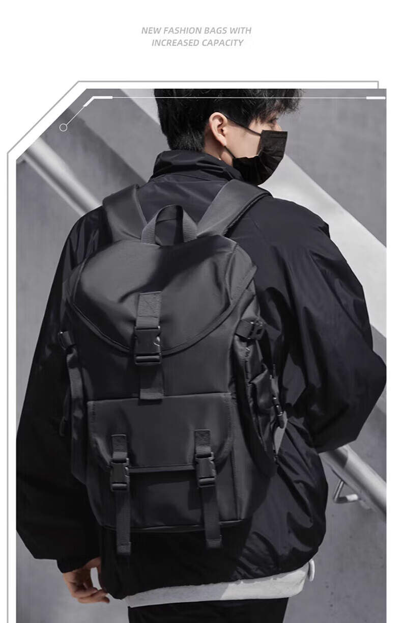 Huili Backpack for Men, Large Capacity Travel Bag, Outdoor Street Hiking Backpack, Trendy Laptop And Bookbag for College Students 27