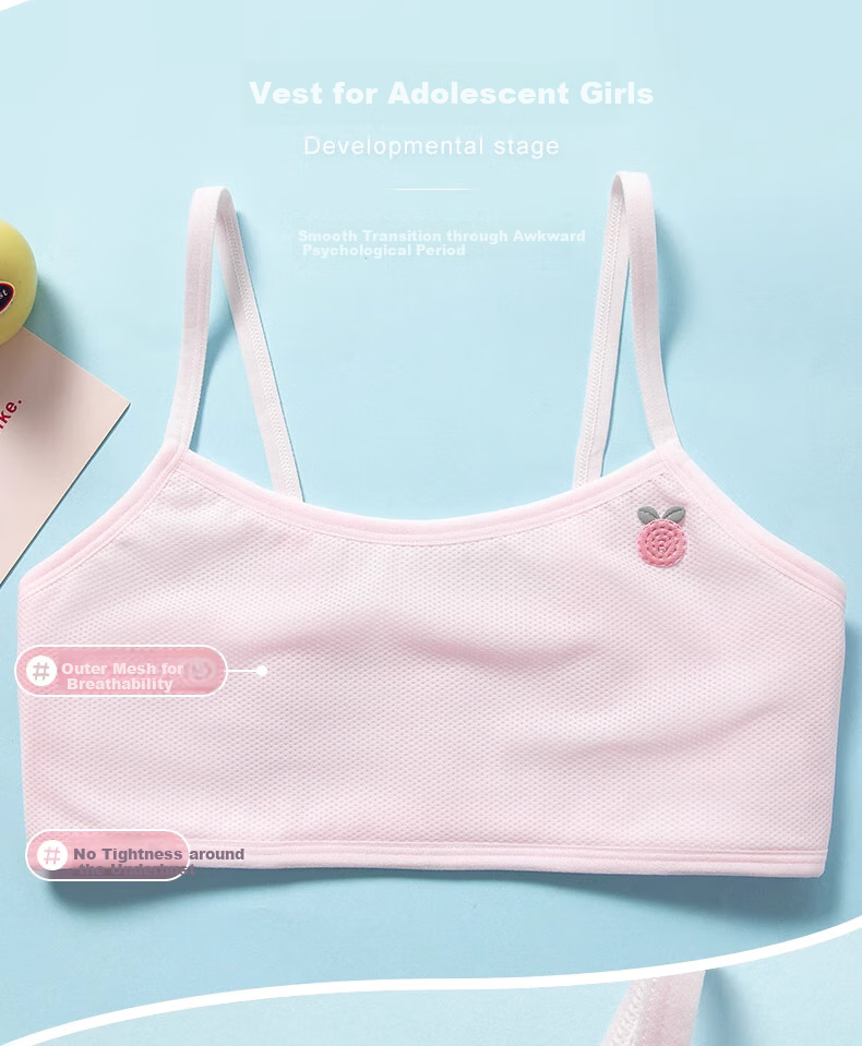 Dingguagua Girls' Underwear, Children's Underwear, Puberty Bra for Elementary School Students Aged 9-12, Girls' Camisole, Thin Summer Style 4