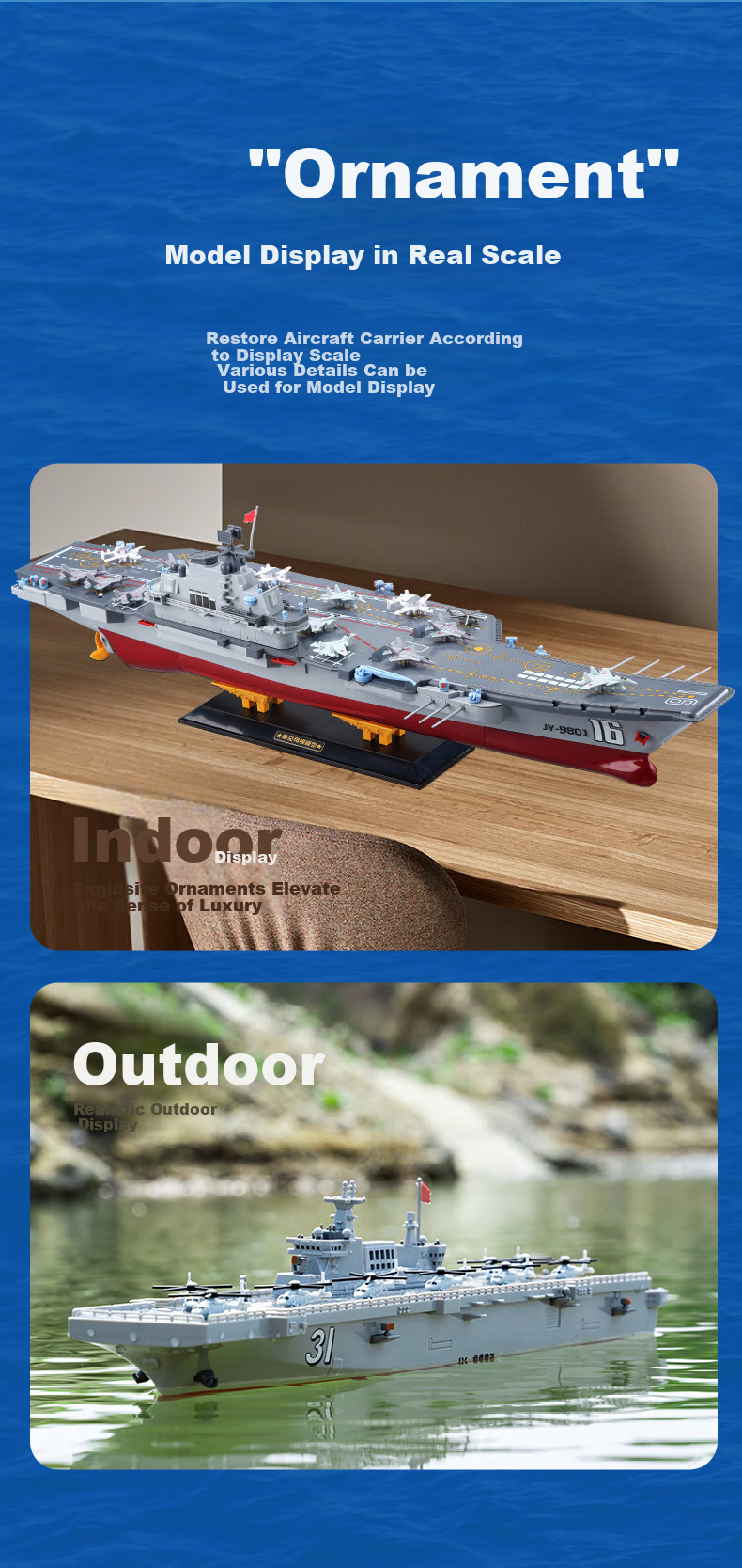 JINGDA TOYS Electric Remote Control Ship, Liaoning Aircraft Carrier Toy, Boys' Birthday Gift 11