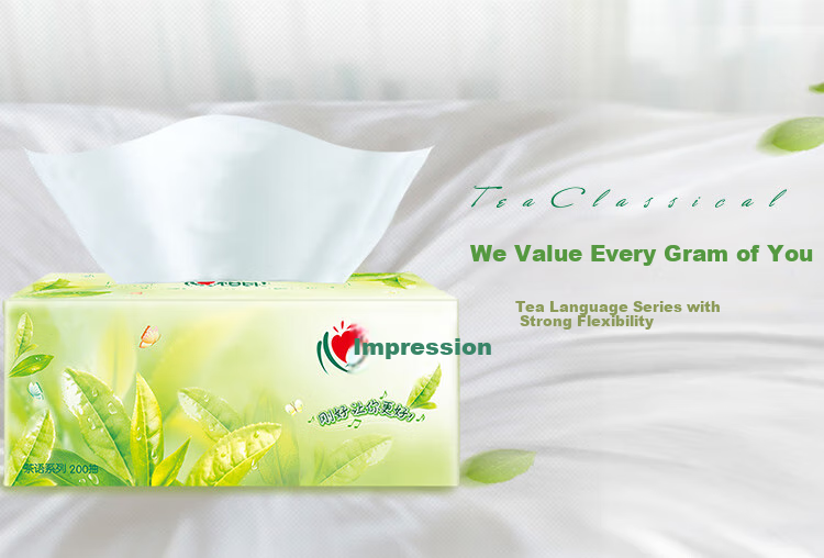 Mind Act Upon Mind Tea Language Classic, 200 Sheets Two-Layer Boxed Facial Tissues H200, 3 Boxes 1