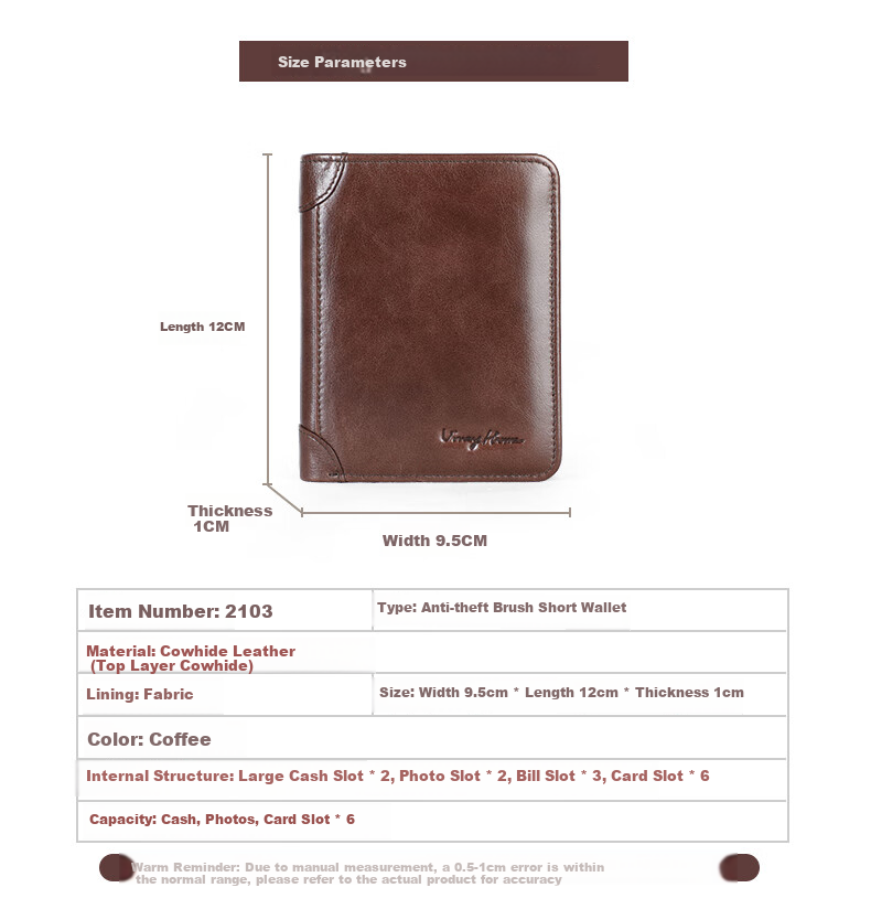 Viney Men's High-End Brand Wallet, Short Card Holder, ID Holder, Light Luxury Birthday Gift for Boyfriend, Husband, Father, Or Dad 8