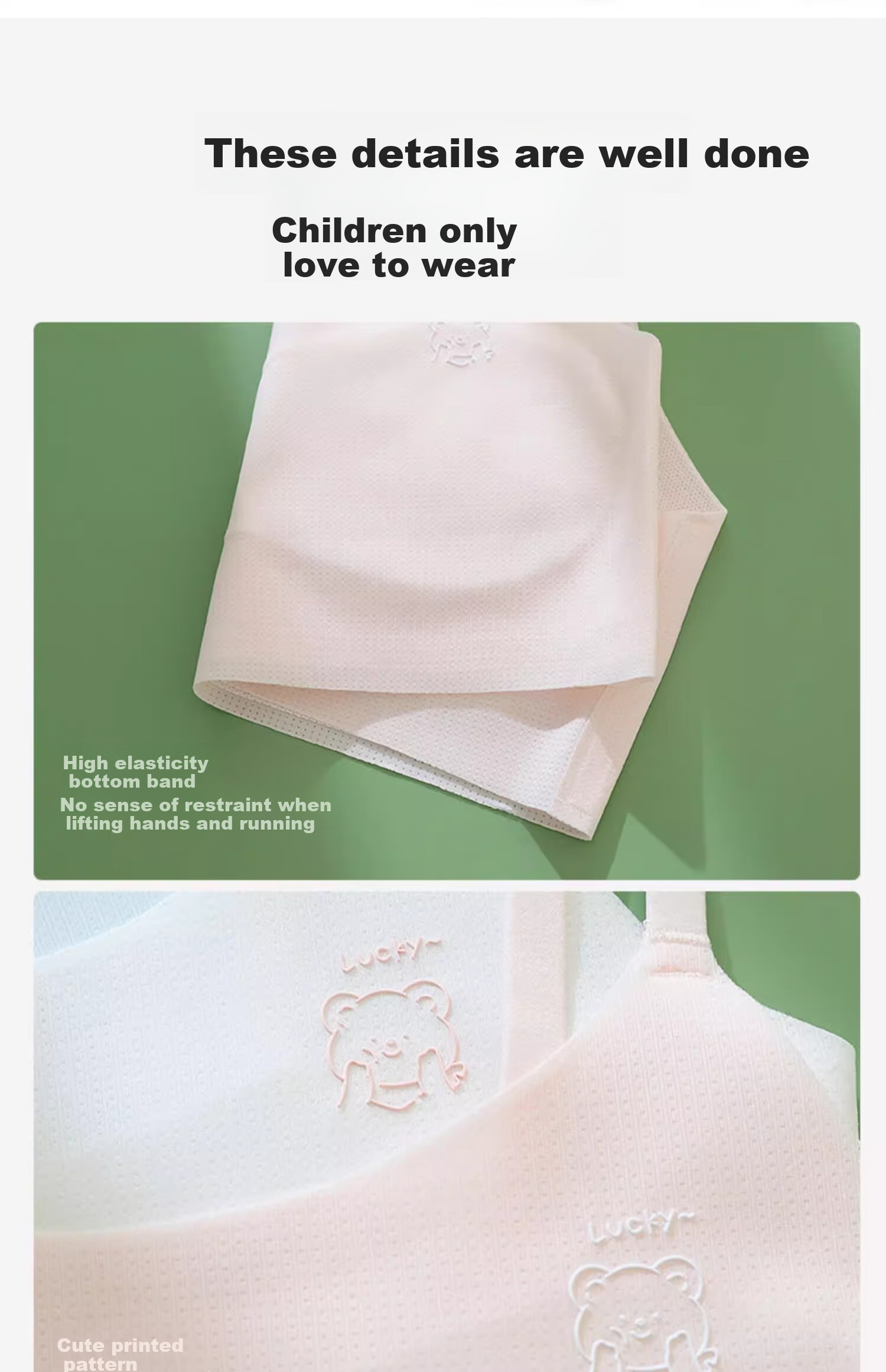 LangSha Girls' Underwear for Puberty, Thin Style Bra for 12-Year Olds, Elementary School Students' Children's Bra for 10-Year Girls, First Stage Camisole 12