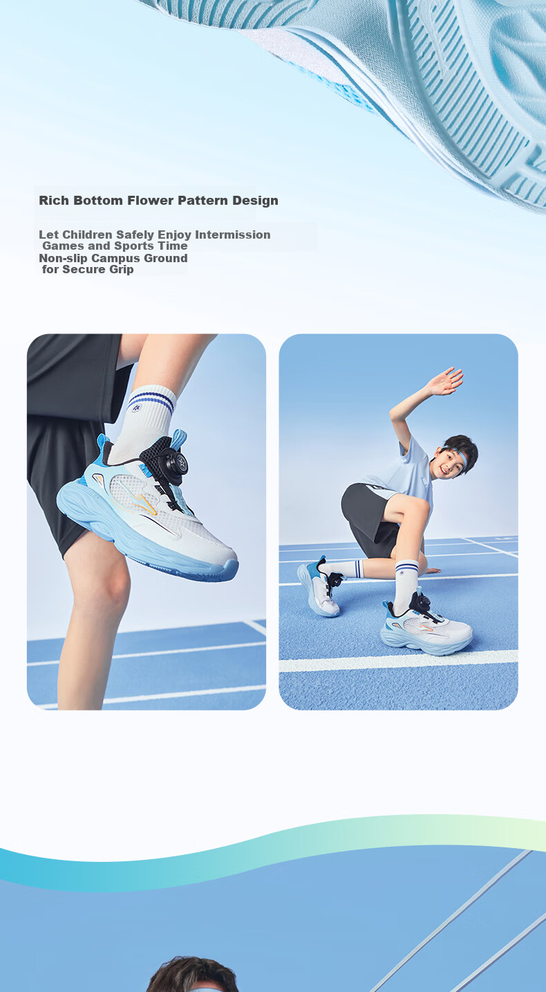 ERKE Kids Boys Girls Sports Shoes Children's Summer Breathable Knob Running Shoes Microcrystalline White/Pale Cherry Pink Size 39 12