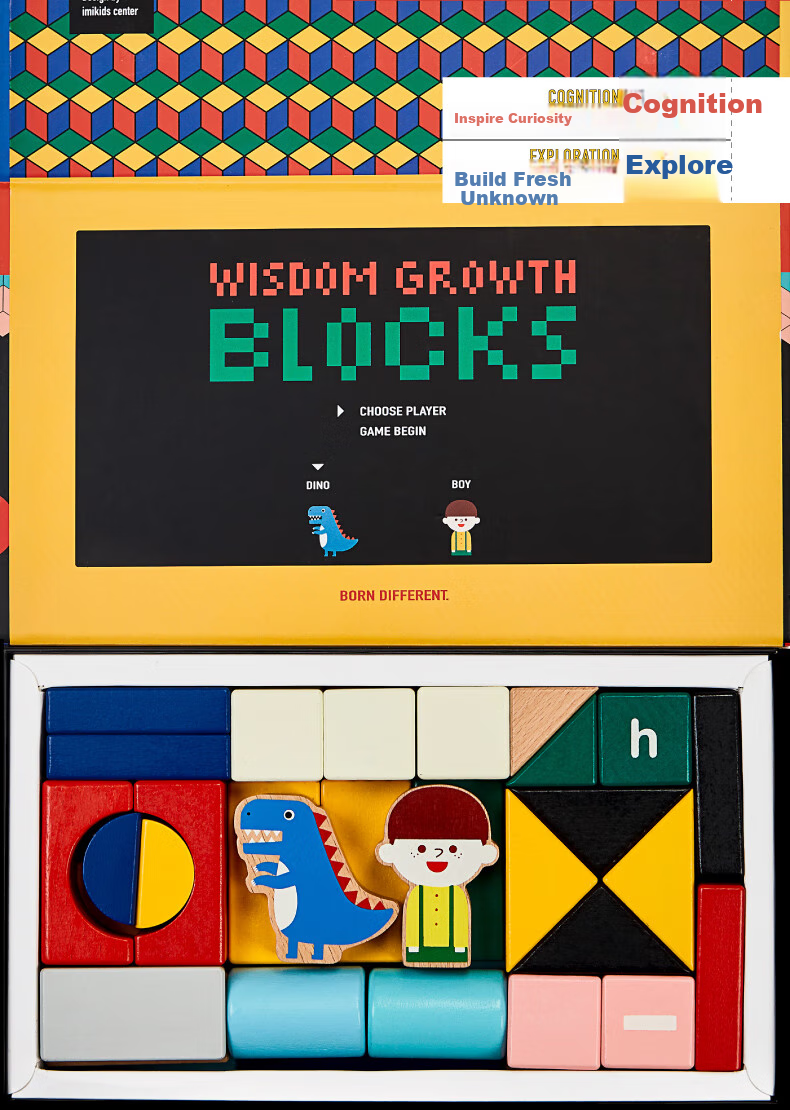 Imikids Children's Building Blocks Toy, Large Particle Wooden Construction Blocks for Infants And Toddlers, Early Education Toy Gift, City Commander 36 9